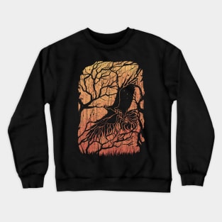 Crow In The Forest Crewneck Sweatshirt